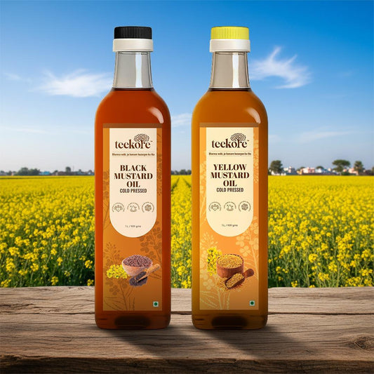 BLACK AND YELLOW Mustard Oil Combo- 2 BOTTLES